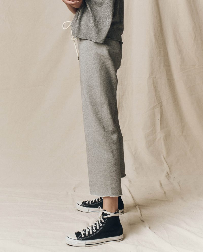 The Wide Leg Cropped Sweatpant. -- Varsity Grey - Image 4